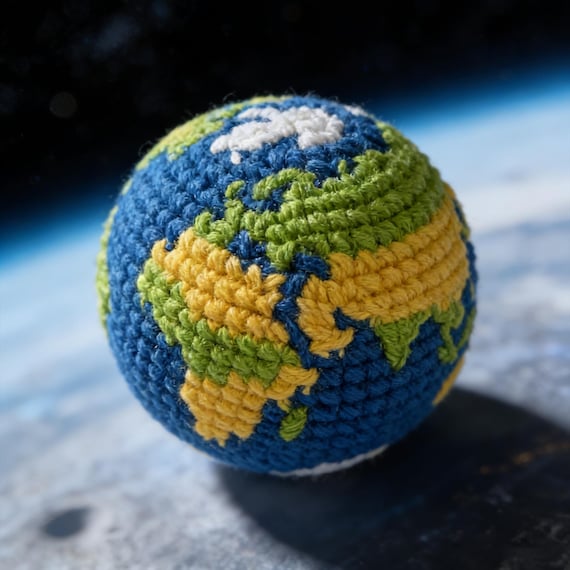 Crochet Earth Plush | Handmade Amigurumi Globe | Planet Decor | Eco Friendly Gift | Educational Toy