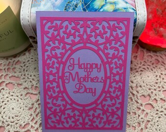 Mother Day Card (Vines) (Puple w/Pink Insert)