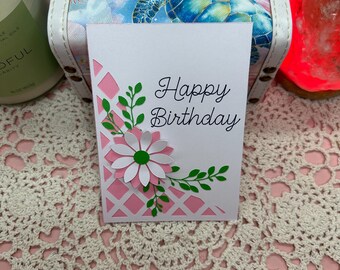 Birthday Card (Lattice w/ pop up flower)