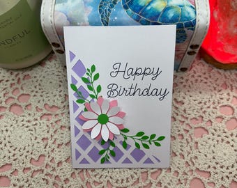 Birthday Card (Lattice w/ pop up flower)