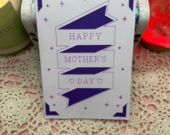 Mother Day Card (Banner/Sparkles)(Puple)