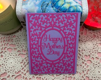 Mother Day Card (Vines) (Puple w/Pink Insert)