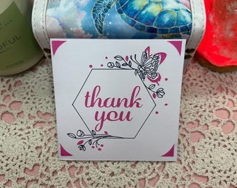 Thank You Card (Butterfly on Hexagon)