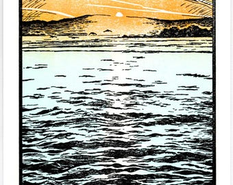 Sunrise from Lovers Point - Letterpress Card