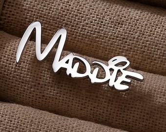 Brooch, Custom Name Brooch, Personalized Name Lapel Pin, Monogram Lapel pin, Groomsmen Gift, Gift For Her, Logo Brooch, Logo Pin