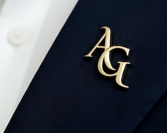 Brooch, Custom Initial Lapel Pin, Custom Lapel Pin, Personalized Wedding Brooch, Groomsmen & Bridesmaid Gift, Party Accessory