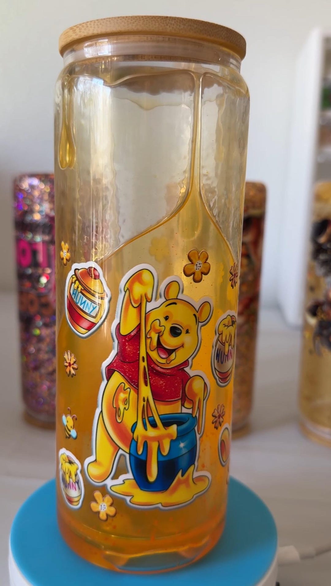 25oz Winnie the Pooh Honey Dripping Snow Globe Tumbler - Etsy
