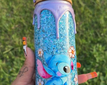 25oz stitch snow globe tumbler