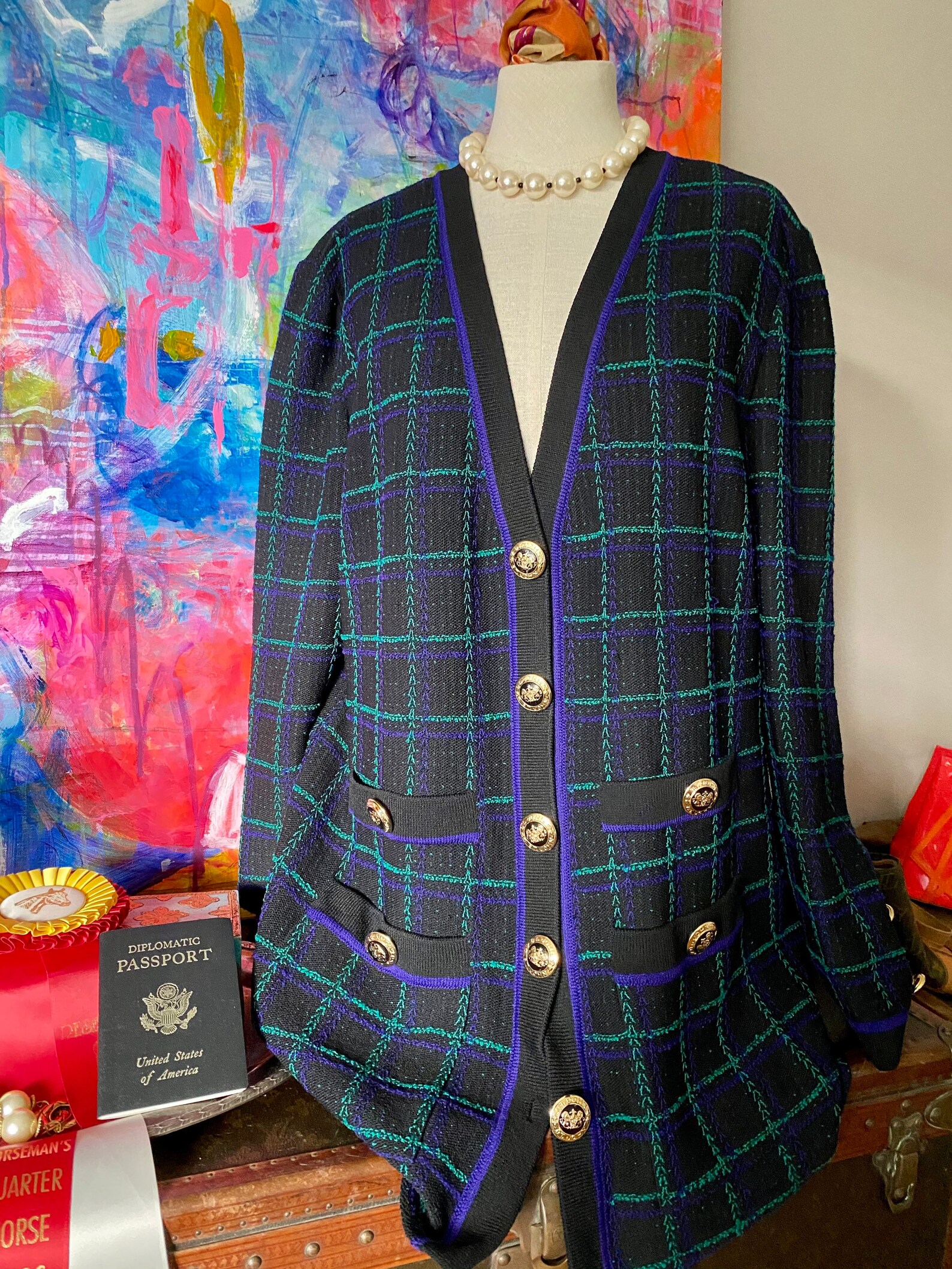 Classic ST JOHN Knits Marie Gray RARE Blackwatch Etsy