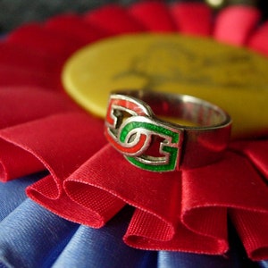 SALE Rare Authentic Vintage GUCCI Enamel Iconic Logo Sterling