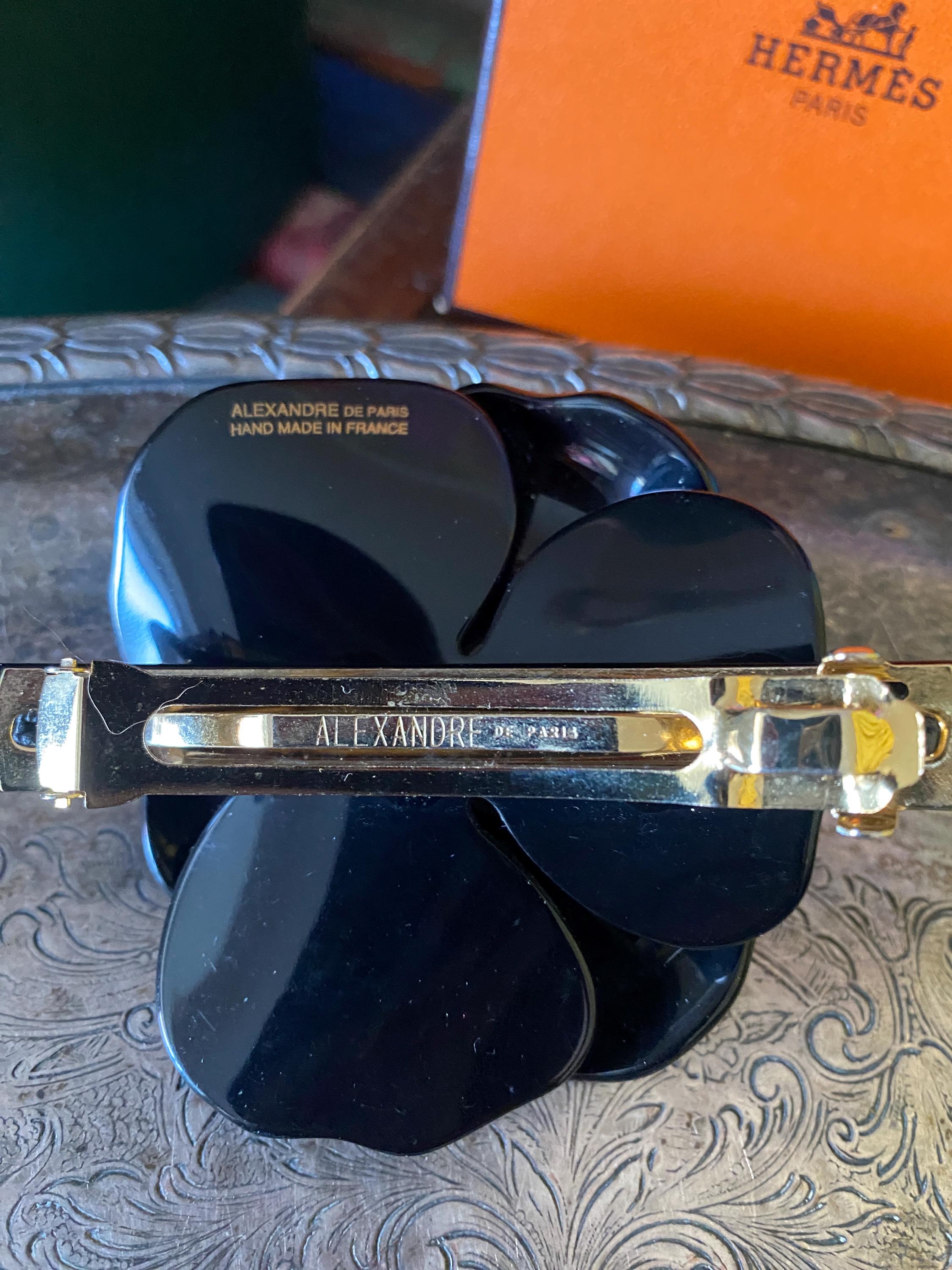 Rare Vintage ALEXANDRE De PARIS Black Camilla Pearl Hair 