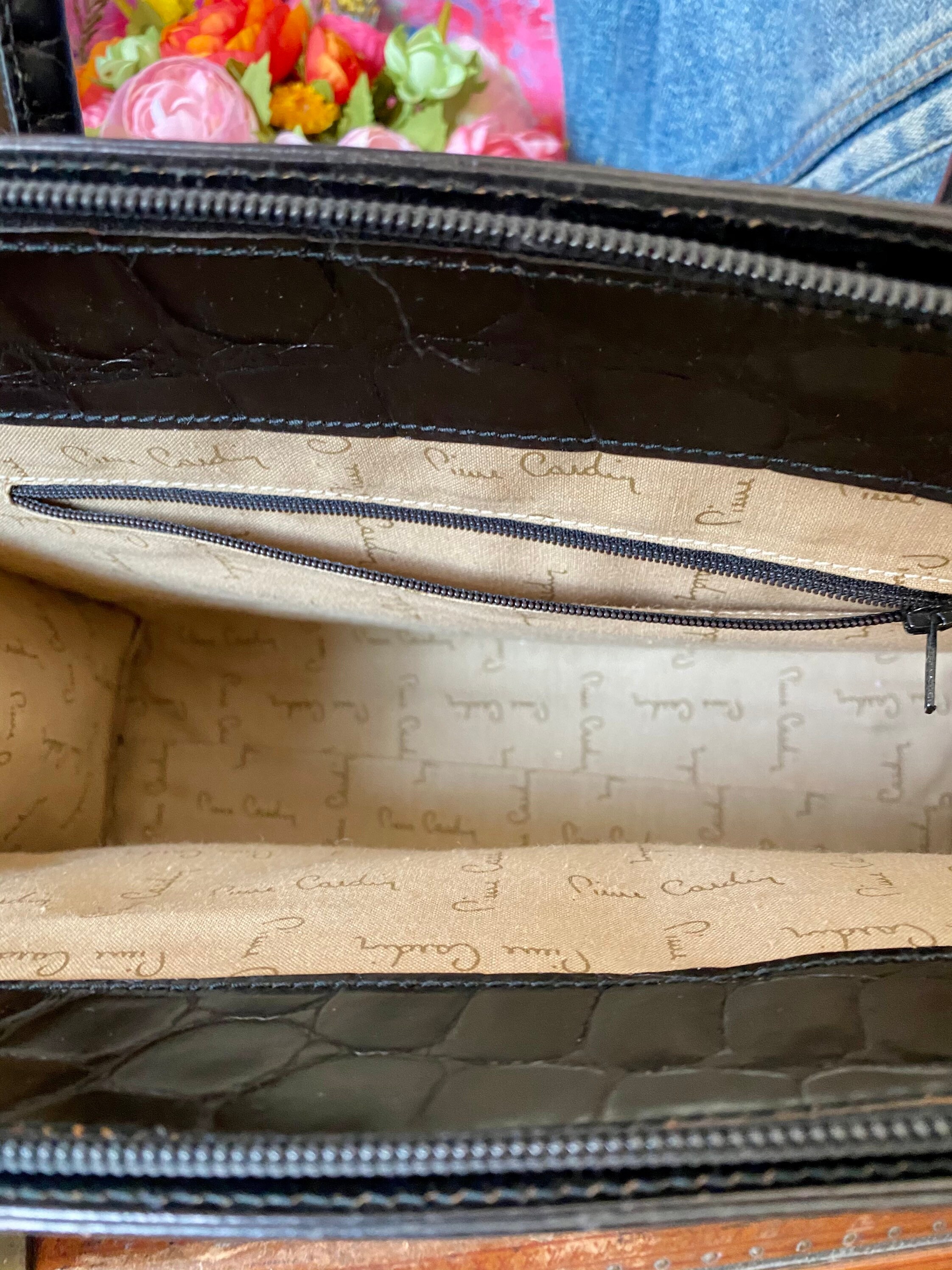 Sac à Bagages Vintage Pierre Cardin - Texture Crocodile Gaufrée - Années 80 - Occasion