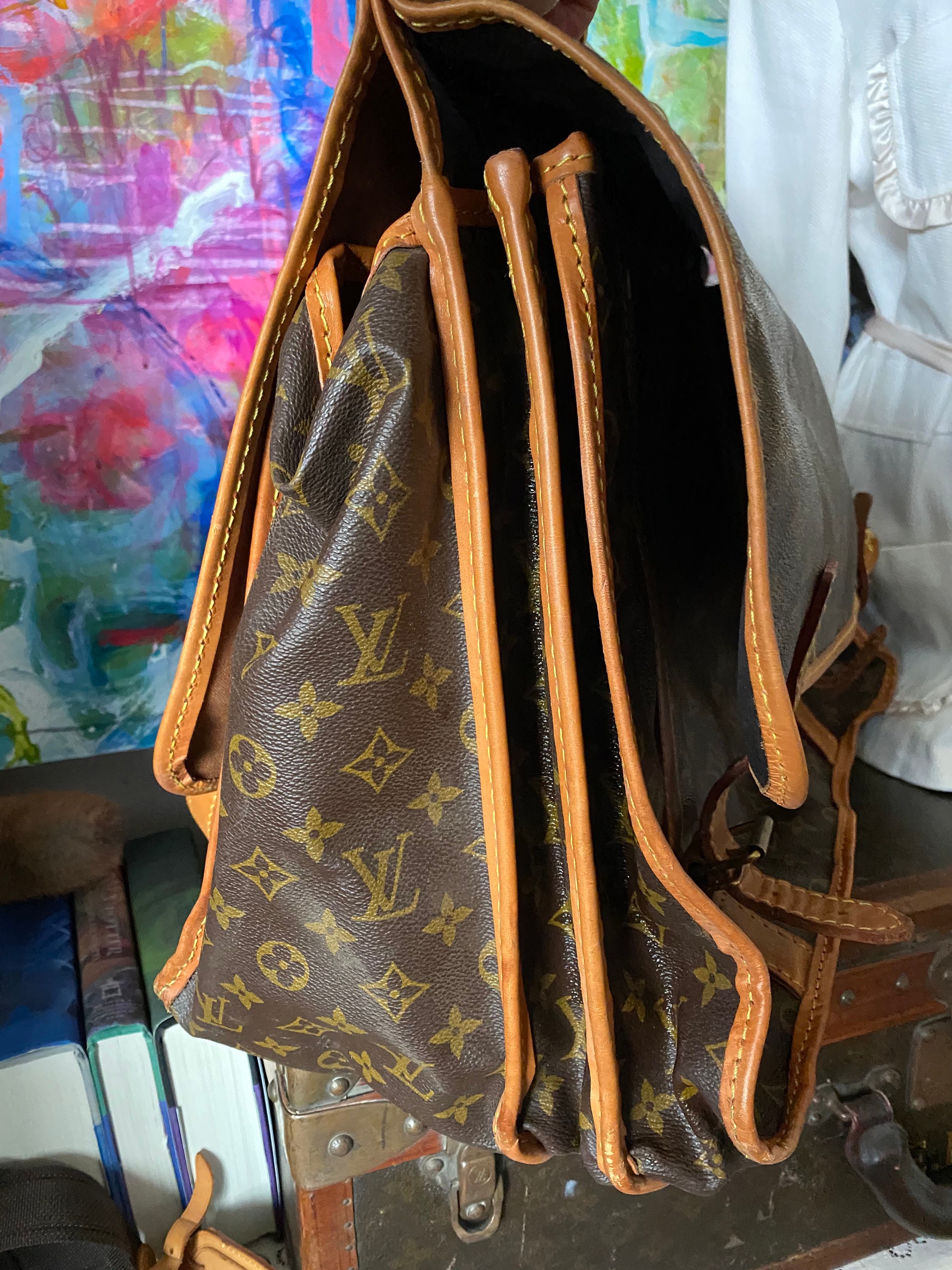 SALE Rare Vintage Auth LOUIS VUITTON Sac Chasse Tote Luggage 