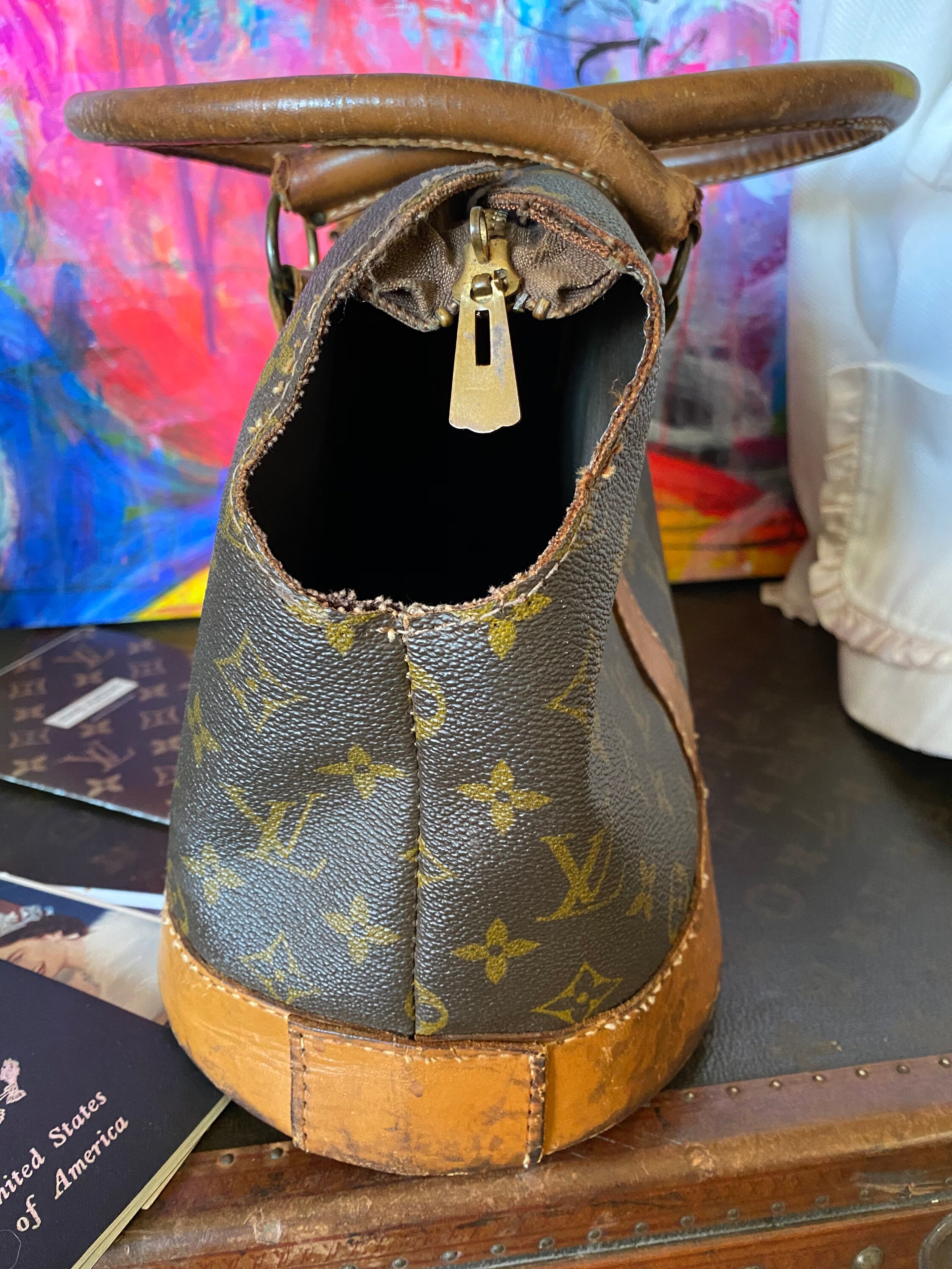 Past auction: Louis Vuitton signature canvas pet carrier 1970s