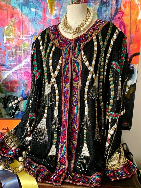 Vintage CARINA by Barry Lee Beaded Evening Wear Formal Cocktail