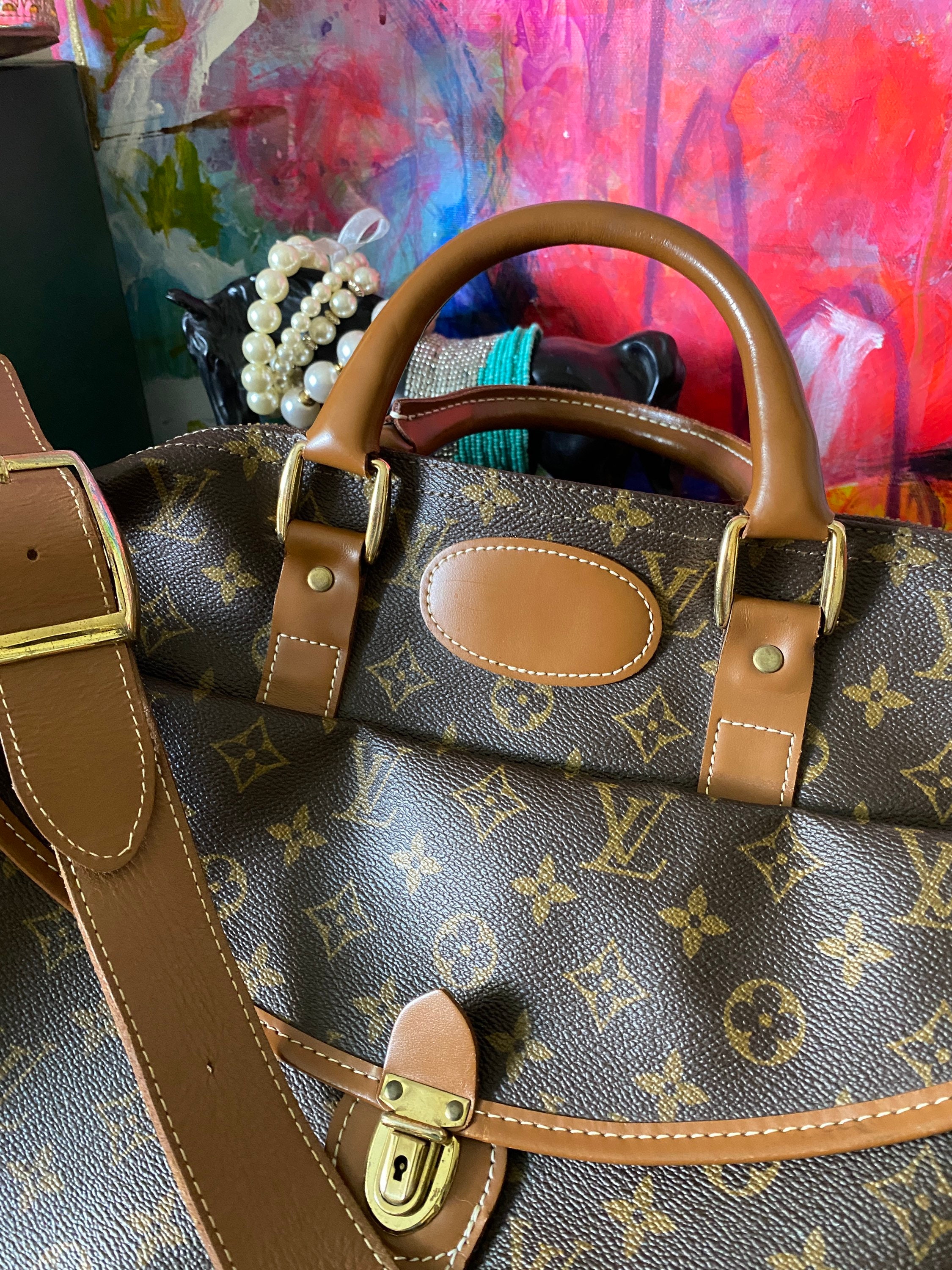 Louis Vuitton Large Monogram Duffel Bag Overnight Travel Keepall Rare  French Co