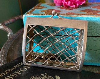 SALE Adorable Ultra Rare Vintage GUCCI Sterling 925 Silver Petite Clutch or Trinket  Keeper Designer Luxury Fashion Statement Accessory