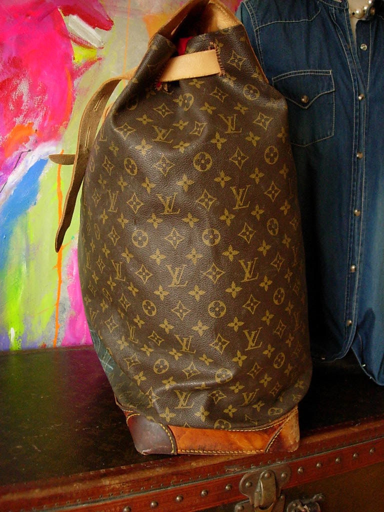 SALE Ultra Rare Vintage LOUIS VUITTON 1950's French Steamer Sac Weekend  Large Luggage Tote Travel Designer Luxury Accessory Carry on Bag 