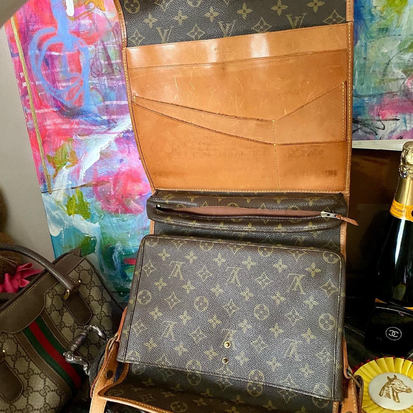Vintage Rare LOUIS VUITTON Servette Portfolio Briefcase Tote Satchel  Keepall LV