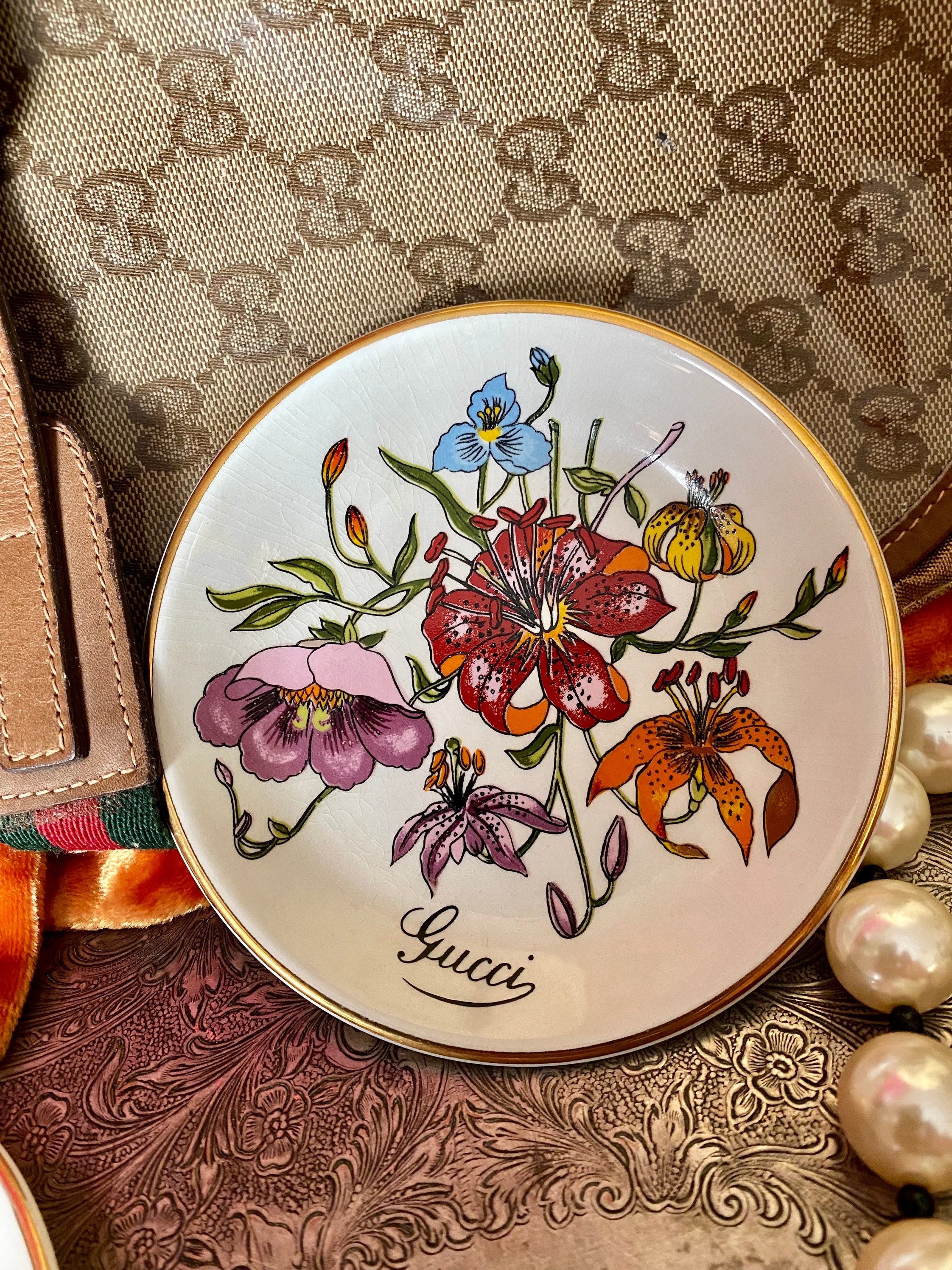 SALE Rare Vintage Accornero GUCCI Fine Bone China Dish Tray Bowl