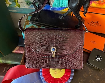 Rare Vintage GUCCI Alligator Crocodile Handbag Purse Clutch Bag