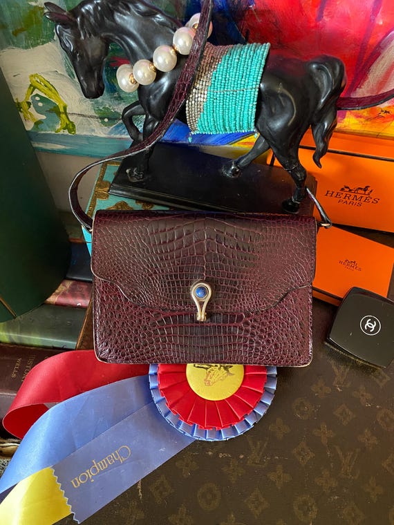 Rare Vintage GUCCI Alligator Crocodile Handbag Purse Clutch Bag