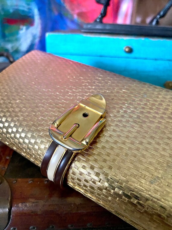 Ultra Rare GUCCI Vintage Gold Metal With Enamel M… - image 3