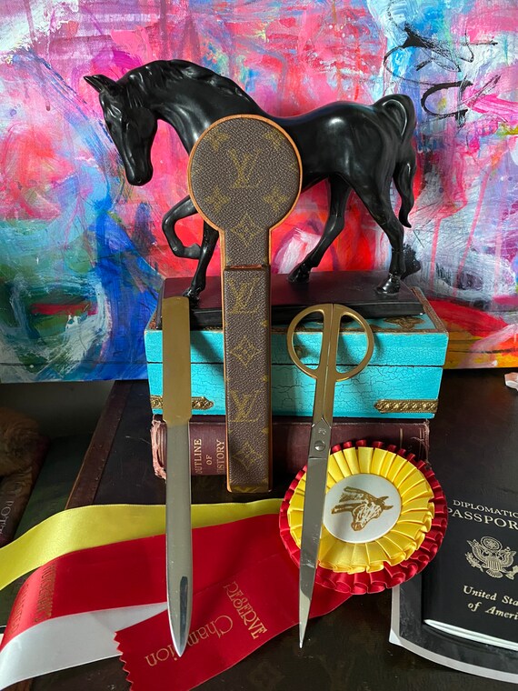 Rare Vintage LOUIS VUITTON Saks Fifth SCISSOR Set 1970's Desk