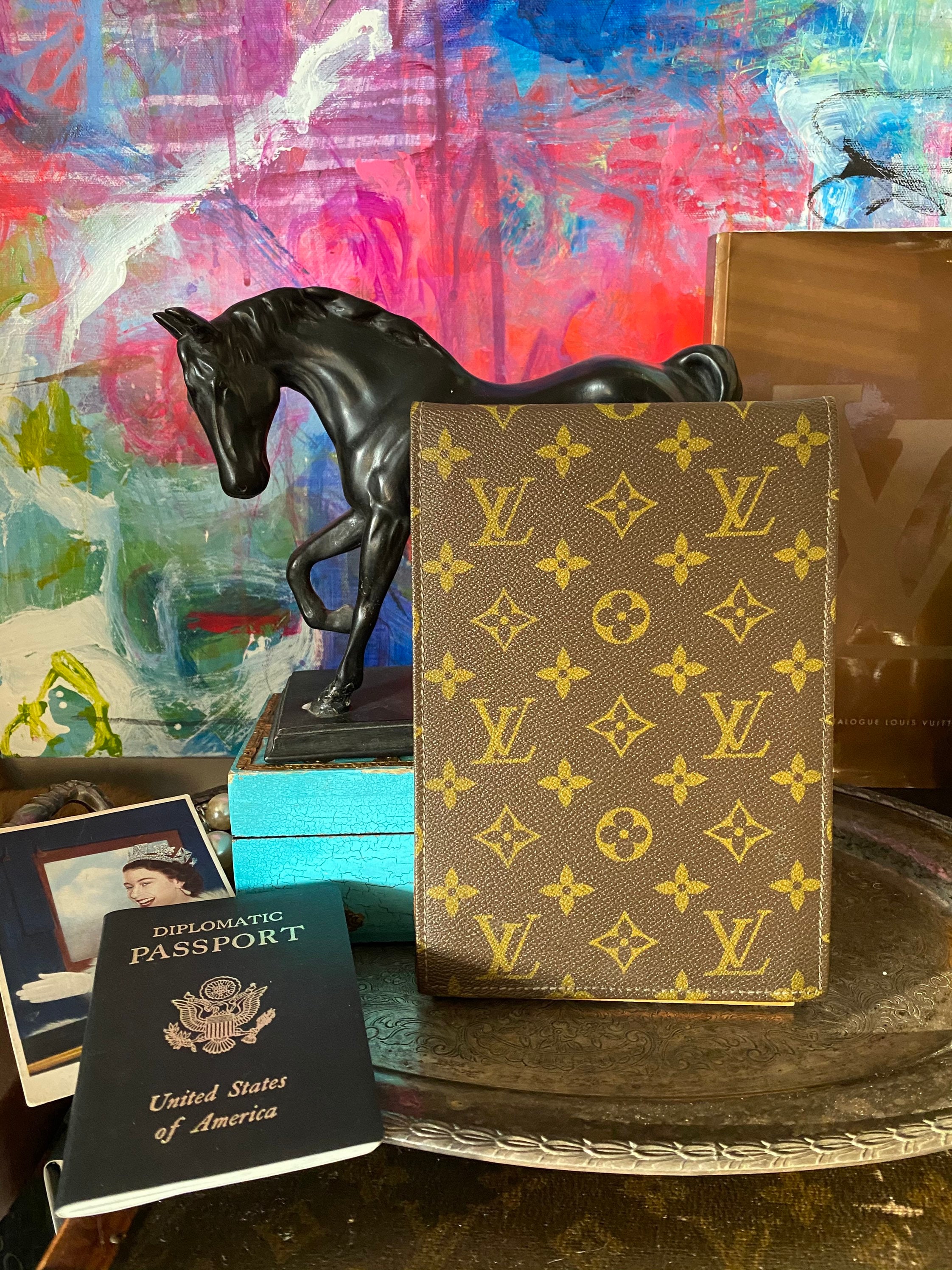 Ultra RARE Vintage Auth 1950's LOUIS VUITTON Notebook Cover Ultra RARE Vintage Auth 1950's LOUIS VUITTON Notebook Cover
