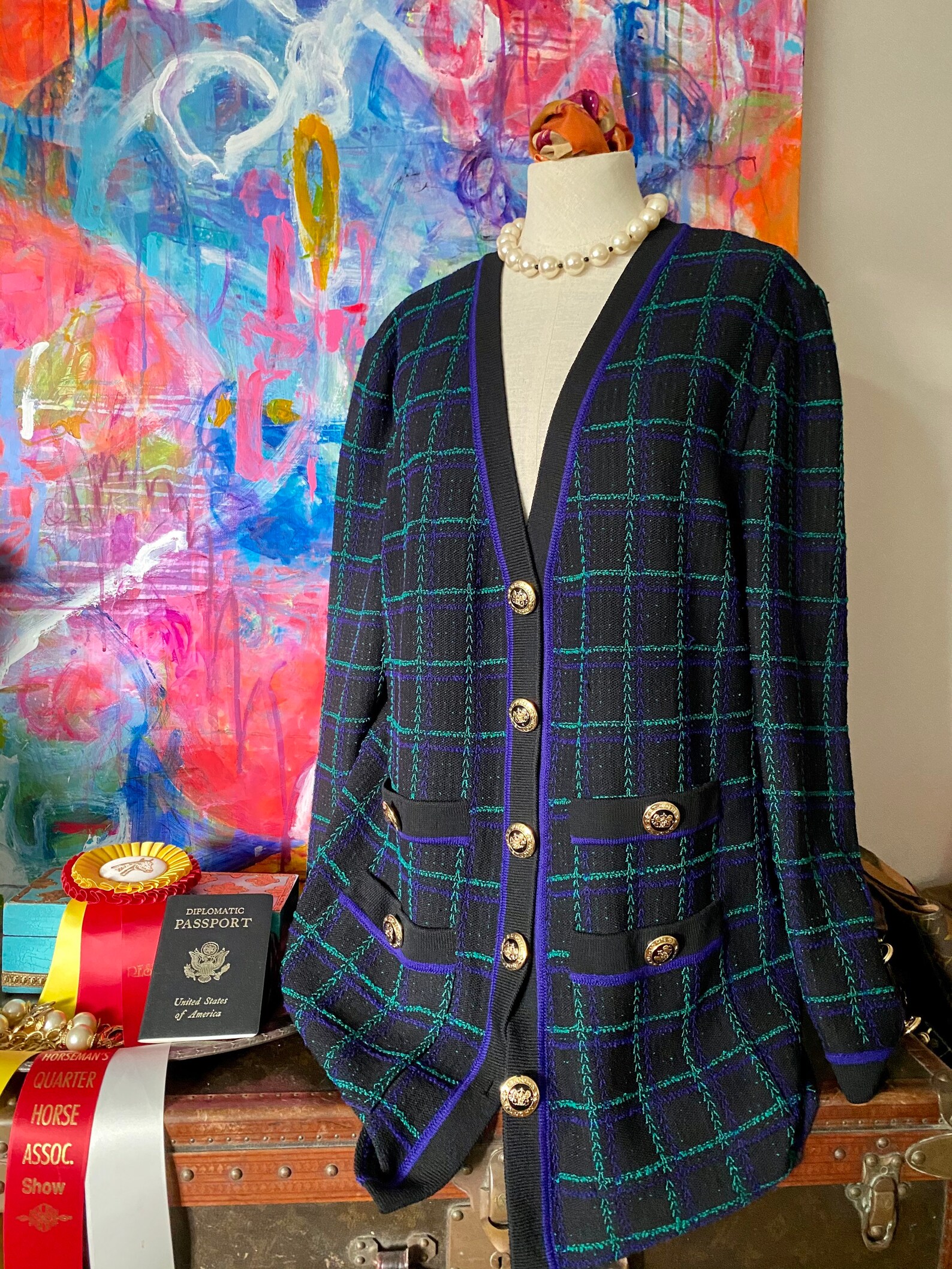 Classic ST JOHN Knits Marie Gray RARE Blackwatch Etsy