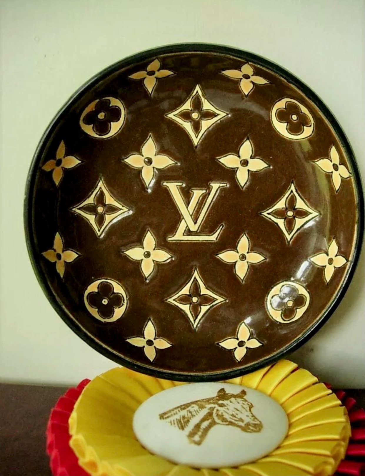 Ultra RARE Vintage LOUIS VUITTON Longwy Bowl Display Ashtray Jewelry Dish LV