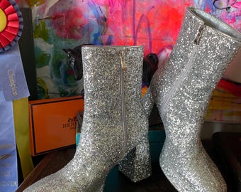 WUNDERSCHÖNE Glitzer Glitzer Ankle Boots NWOT Damen 9 - 10 absolut bezaubernd Kleiderschrank Designermode