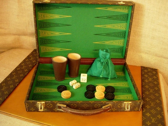 Items similar to Rare Vintage LOUIS VUITTON Backgammon Game Set - WOW - on Etsy