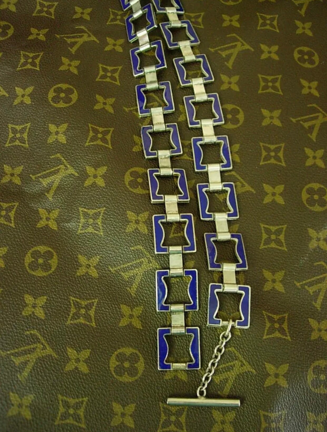 Ultra RARE Vintage GUCCI Cobalt Blue Enamel & Silver 
