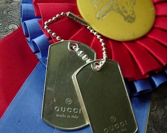 Gucci Dog Tag Silver 5 Charm Bracelet Rare - Etsy