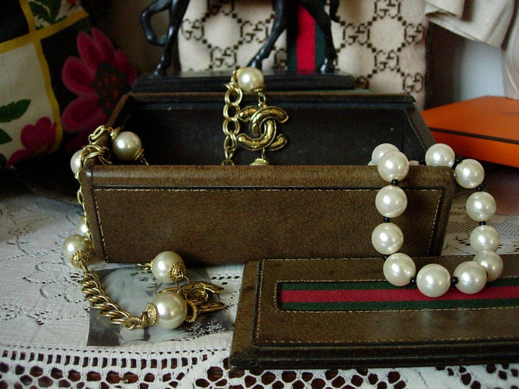 小物 Gucci Vintage Jewelry Case Gold SALE Ultra Rare Vintage GUCCI Signature Trinket Jewelry Box