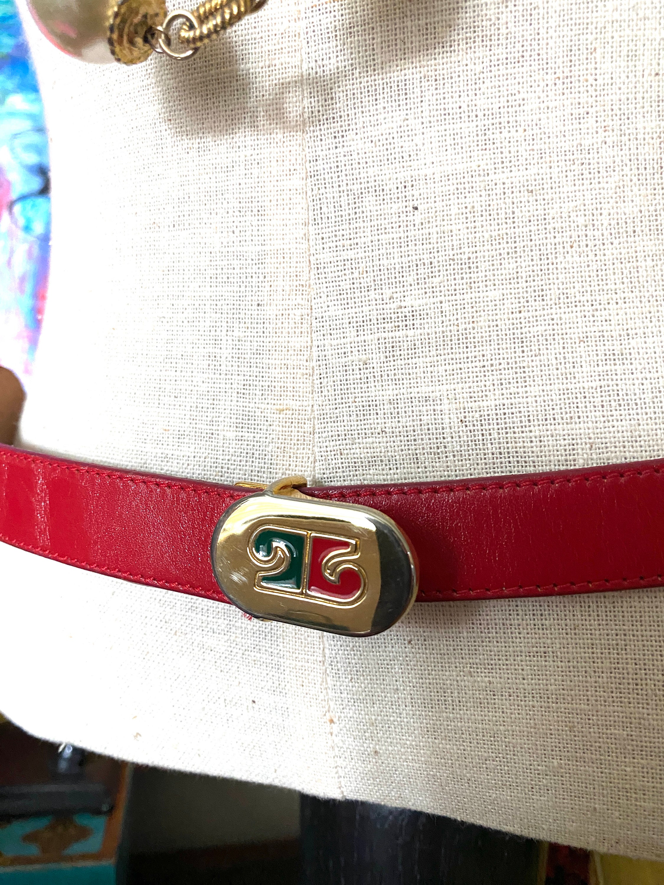 Sale Rare Vintage PIERRE CARDIN Red Leather Ladies Belt  display picture 1