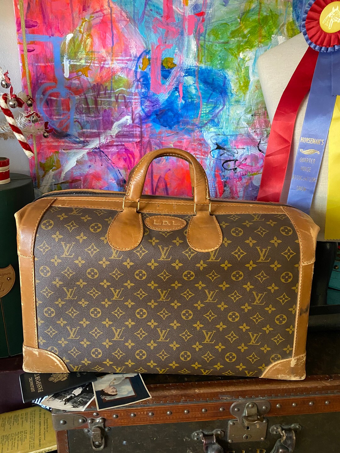 Ultra Rare LOUIS VUITTON Travel Case Luggage Tote French Company of