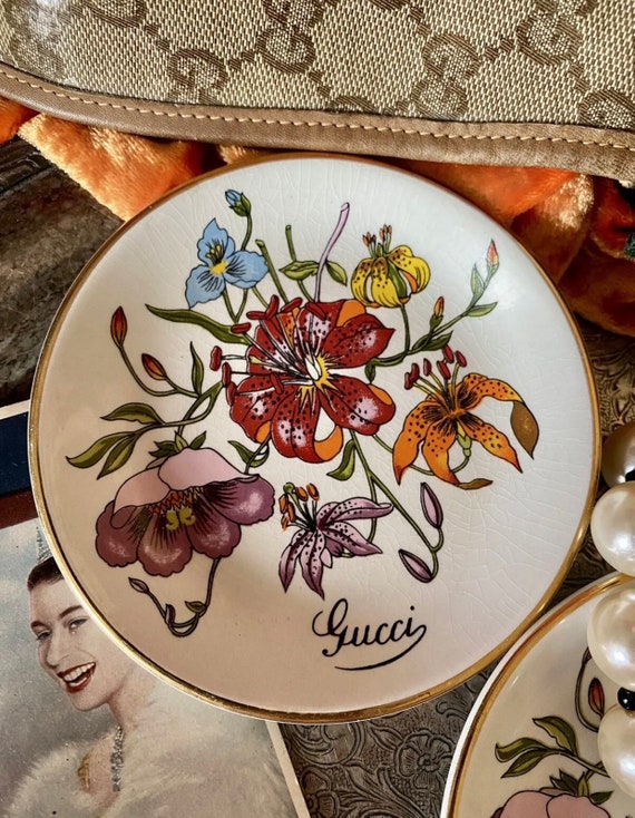 Beautiful Rare Vintage GUCCI Dish Trinket Tray Italian Dish Bowl