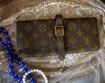 LOUIS VUITTON ~ Saks Vintage Monogram Travel Jewelry Case Roll Pouch ~ VERY  RARE