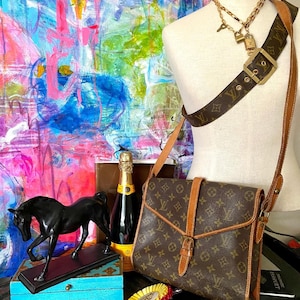 Vintage Ultra Raro LOUIS VUITTON Servette Portafolio Maletín Tote Satchel Keepall Business Art Student Bag Llevar equipaje LV Diseñador
