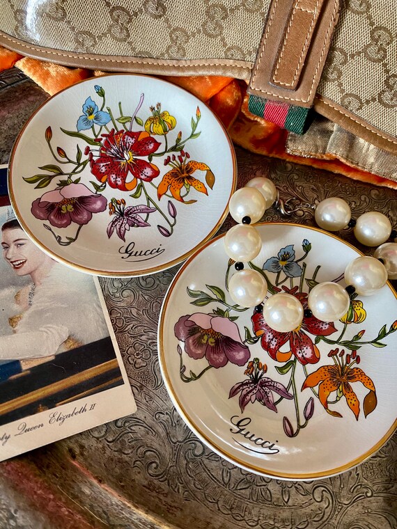 SALE Rare Vintage Accornero GUCCI Fine Bone China Dish Tray Bowl