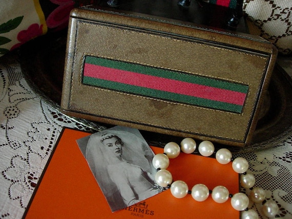 SALE Ultra Rare Vintage GUCCI Signature Trinket Jewelry Box Cache