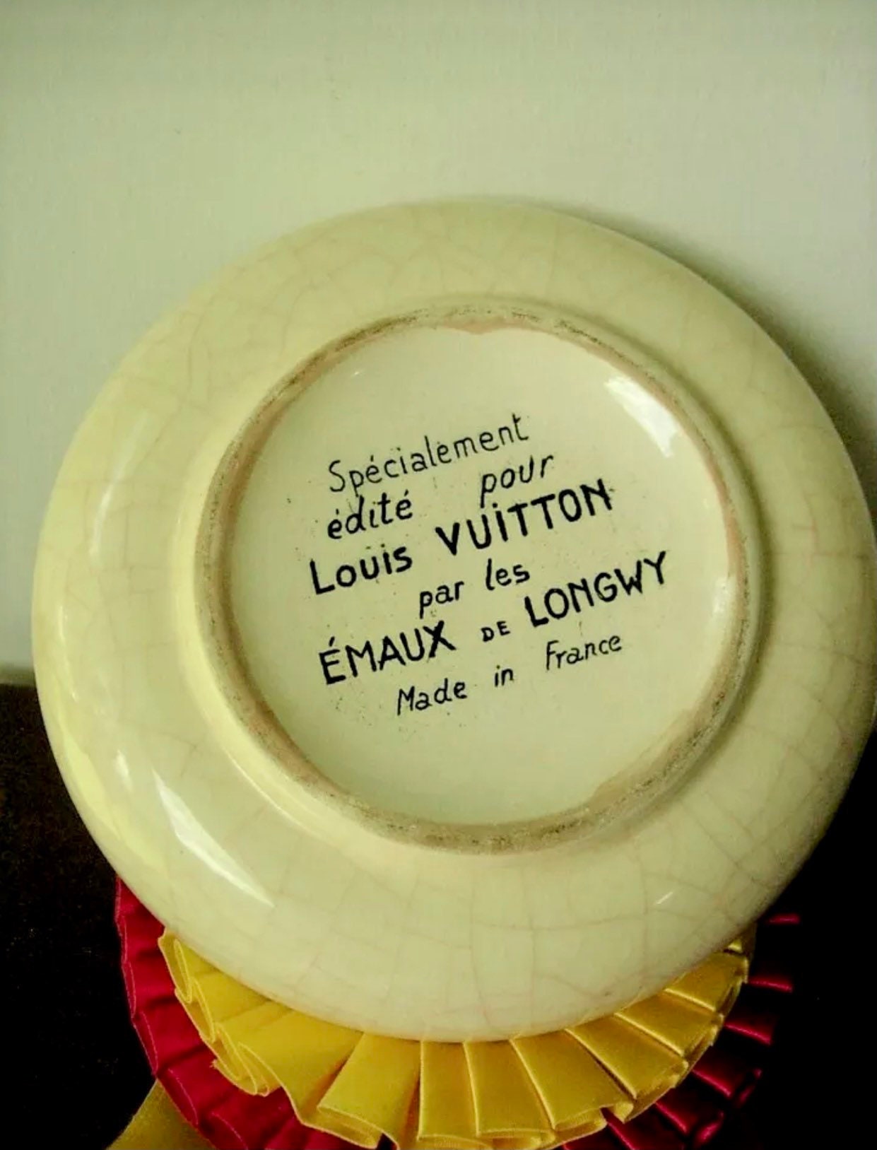 Vintage 1930s Special Edition Emaux De Longwy, Louis Vuitton Ceramic  Trinket Dish Ashtray/Small Bowl