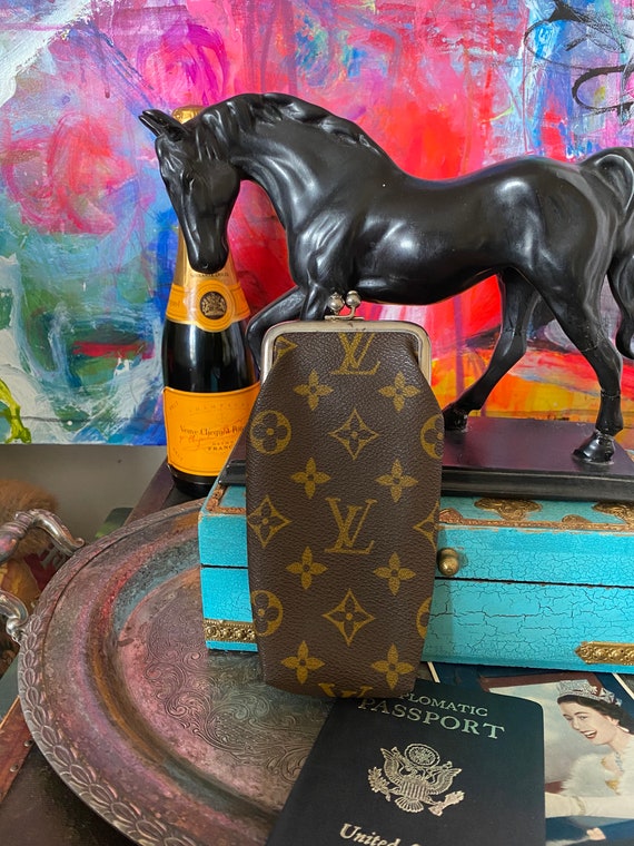 Custom Vintage LOUIS VUITTON Monogram Hand Painted Champagne Snap