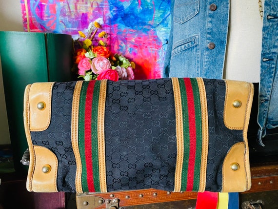 SALE Ultra Rare Vintage GUCCI Classic Weekender I… - image 3