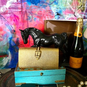 Ultra Rare GUCCI Vintage Gold Metal With Enamel Minaudiere Evening Bag Cocktail Purse Designer Luxury Handbag Fashion Accessory