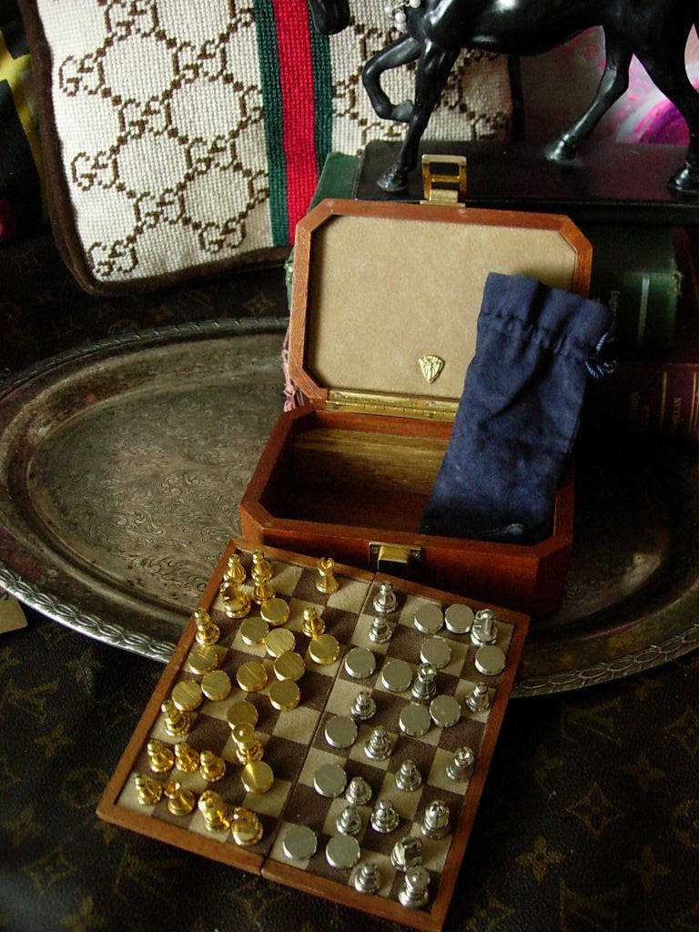 Amazing Handsome RARE Vintage GUCCI Box Checker Chess Set -  UK