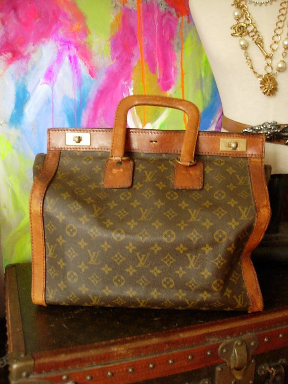 AUTHENTIC Ultra Rare Vintage LOUIS VUITTON Monogram LV Textile