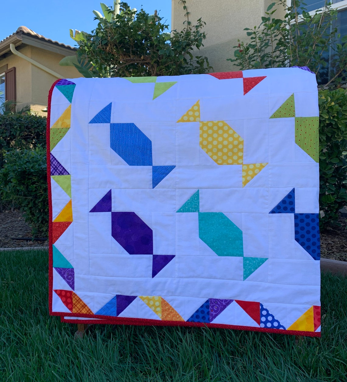 Candy Twist Quilt Primary Colors Etsy